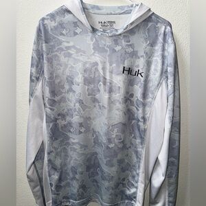 Men’s Huk Camo Performance Hooded Long Sleeve Fishing Shirt - Medium